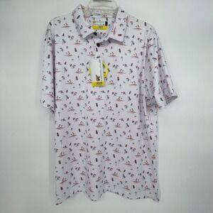 Nicklaus Golf Polo Shirt Men's Large Tropical Print Eco Choice Performance